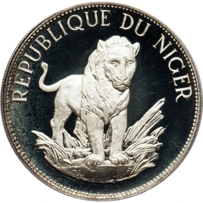 10 Francs Lion; small type; silver plated pattern back