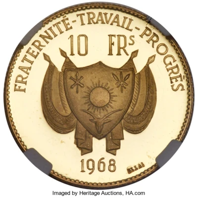 10 Francs Ostrich; essai front