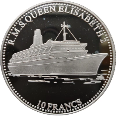 10 Francs Queen Elizabeth back