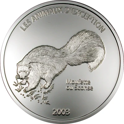 10 Francs Striped Skunk back