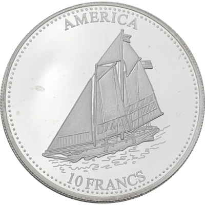 10 Francs The yacht America back