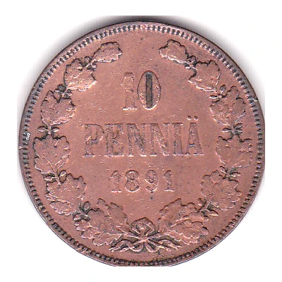 10 Pennia - Aleksandr III back