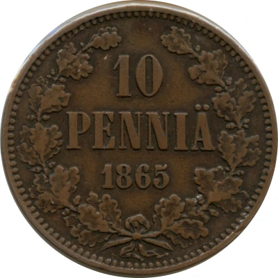 10 Pennia - Aleksandr II back