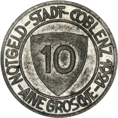 10 Pfennigs / 1 Grosche - Coblenz Görres front