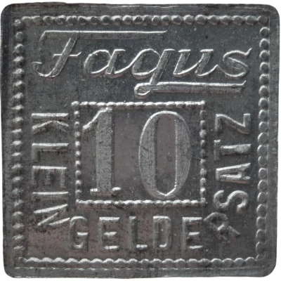 10 Pfennigs - Alfeld (Fagus G.M.B.H.) ND back