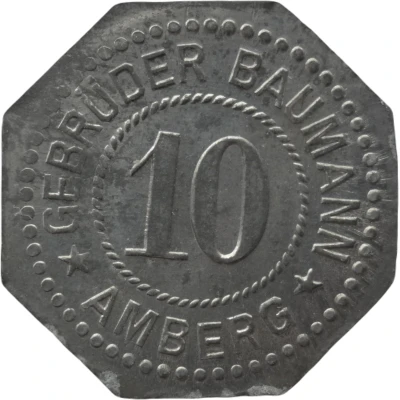 10 Pfennigs - Amberg (Gebrüder Baumann) ND front