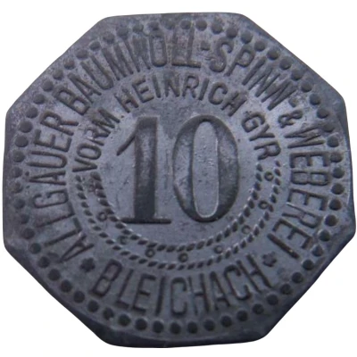 10 Pfennigs - Blaichach (Allgäuer Baumwoll Spinn and Weberei) ND front