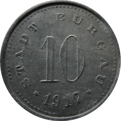 10 Pfennigs - Burgau front