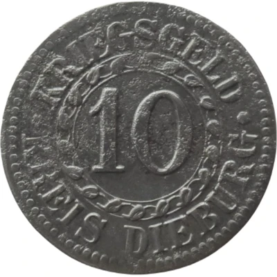 10 Pfennigs - Dieburg front