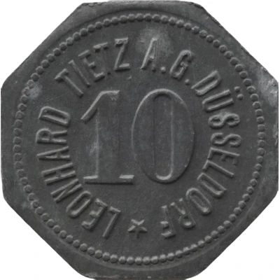 10 Pfennigs - Düsseldorf (Leonhard Tietz A.G.) ND front