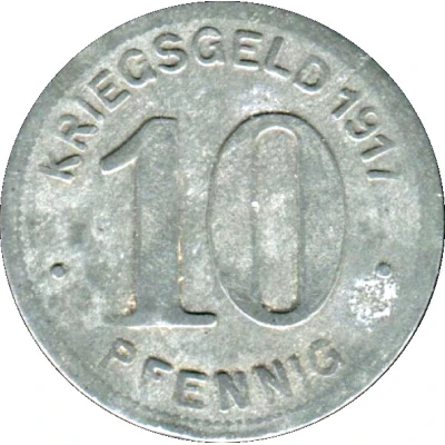 10 Pfennigs - Elberfeld back