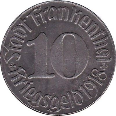 10 Pfennigs - Frankenthal front