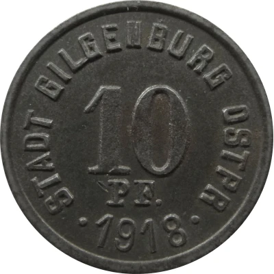 10 Pfennigs - Gilgenburg front