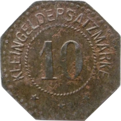 10 Pfennigs - Halle (A. Riebecksche Montanwerke A.G) ND back