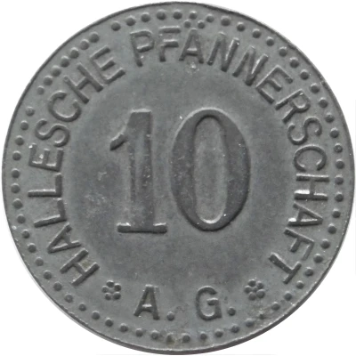 10 Pfennigs - Halle an der Saale (Hallesche Pfännerschaft A.G.) ND front