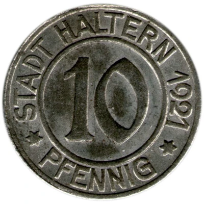 10 Pfennigs - Haltern front