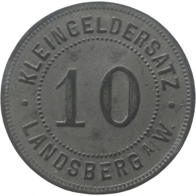 10 Pfennigs - Landsberg an der Warthe ND back