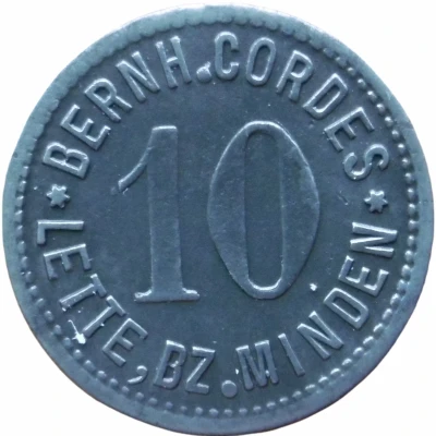 10 Pfennigs - Lette (Bernh. Cordes) ND front