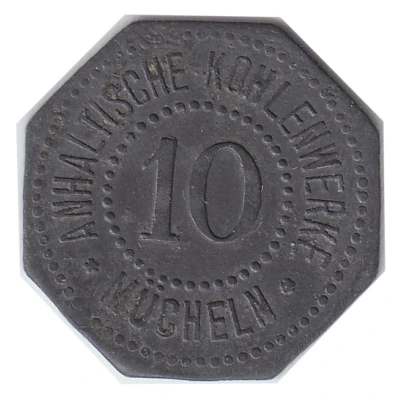 10 Pfennigs - Mücheln (Anhaltische Kohlenwerke) ND front