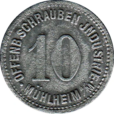 10 Pfennigs - Mühlheim am Main (Schrauben Industrie) ND front