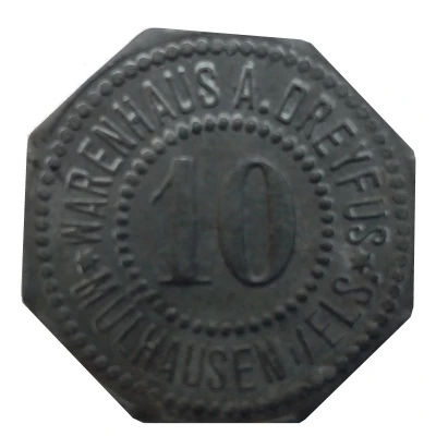 10 Pfennigs - Mülhausen im Elsass (Warenhaus Dreyfus) ND front