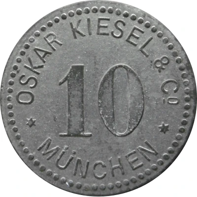 10 Pfennigs - München (Oskar Kiesel and Cº) ND front