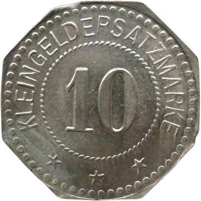 10 Pfennigs - Neustettin (W. Angermann) ND back