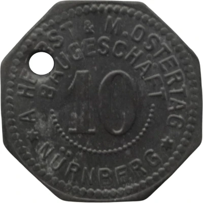 10 Pfennigs - Nürnberg (A. Herbst and M. Ostertag Baugeschäft) ND front