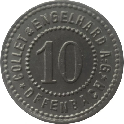 10 Pfennigs - Offenbach (Collet and Engelhard A.G.) ND back