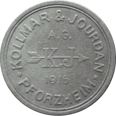 10 Pfennigs - Pforzheim Kollmar and Jourdan A.G. front