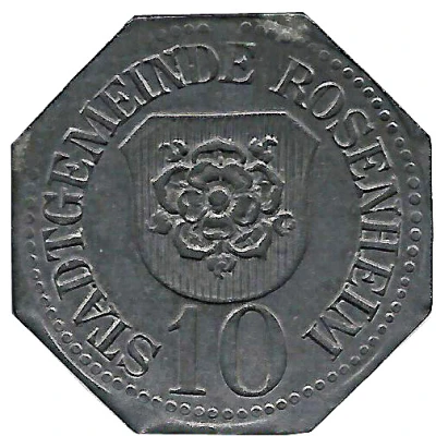 10 Pfennigs - Rosenheim ND front