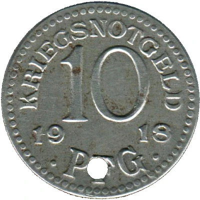 10 Pfennigs - Rudolstadt back