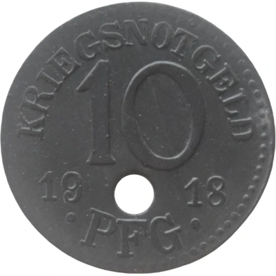 10 Pfennigs - Rudolstadt back