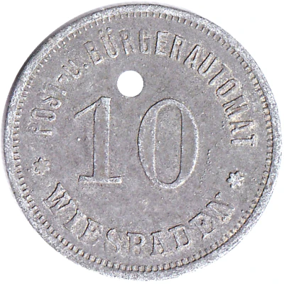 10 Pfennigs - Wiesbaden (Post- und Bürgerautomat) ND front