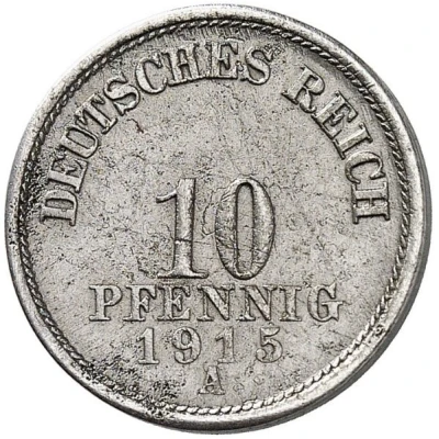 10 Pfennigs - Wilhelm II type 2 - small shield - Pattern back