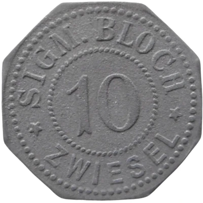 10 Pfennigs - Zwiesel (Sigm. Bloch) ND front