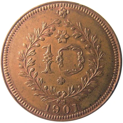 10 Réis - Charles I back