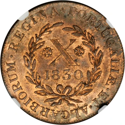 10 Réis - Maria II London back