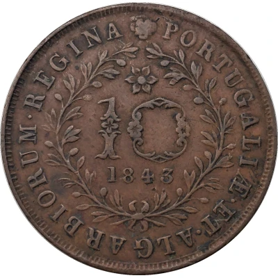 10 Réis - Maria II back