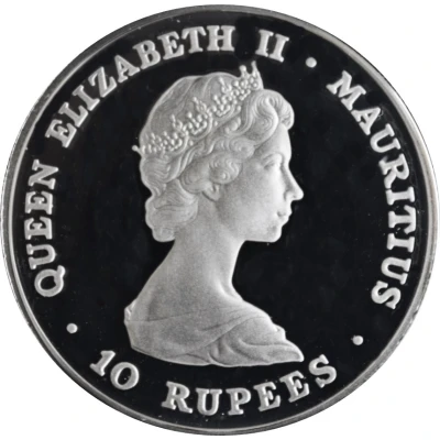 10 Rupees - Elizabeth II Royal Wedding; Silver Proof Issue front