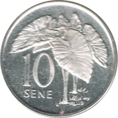 10 Sene - Tanumafili II Silver Proof issue back