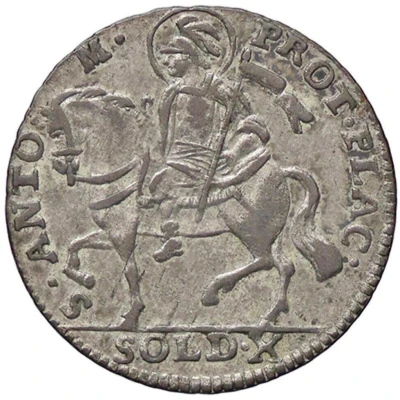 10 Soldi - Ferdinand I Piacenza; DG obverse back