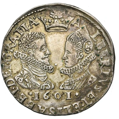 10 Stivers ½ Silver Gulden - Albert and Isabella front