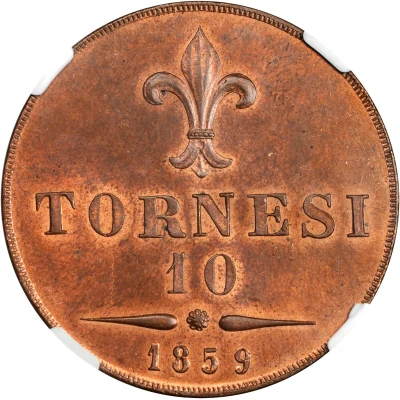 10 Tornesi - Francesco II Naples back