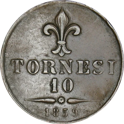 10 Tornesi - Francesco II Rome back