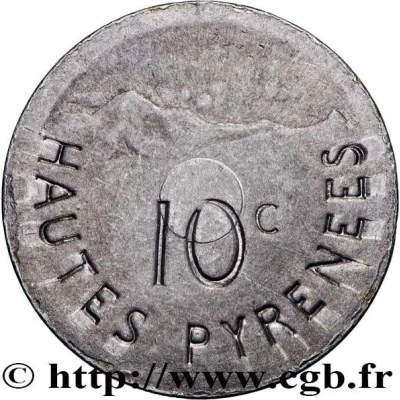 10 centimes - ville de Tarbes [65] - Essai back