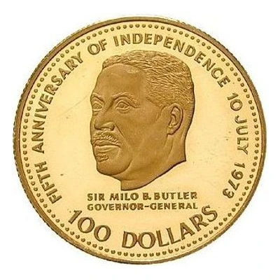 100 Dollars 5th Anniversary of Independence-Sir Milo Butler back