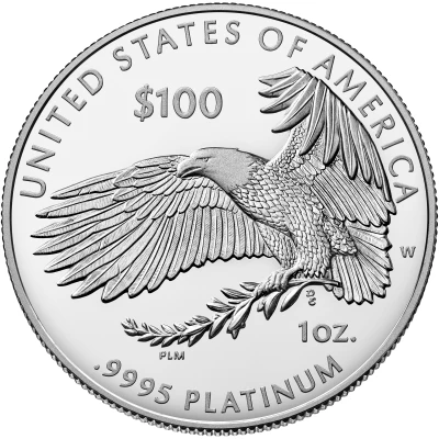 100 Dollars "American Platinum Eagle" Bullion Coinage back