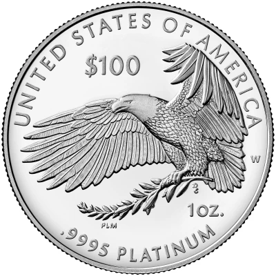 100 Dollars "American Platinum Eagle" Bullion Coinage back