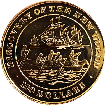 100 Dollars - Elizabeth II Discovery of the New World back